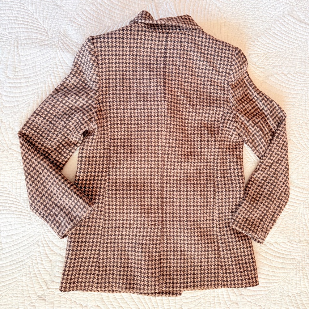 Banana Republic Brown Houndstooth Modern Wool Blazer Women's Size 4 - Picture 12 of 15